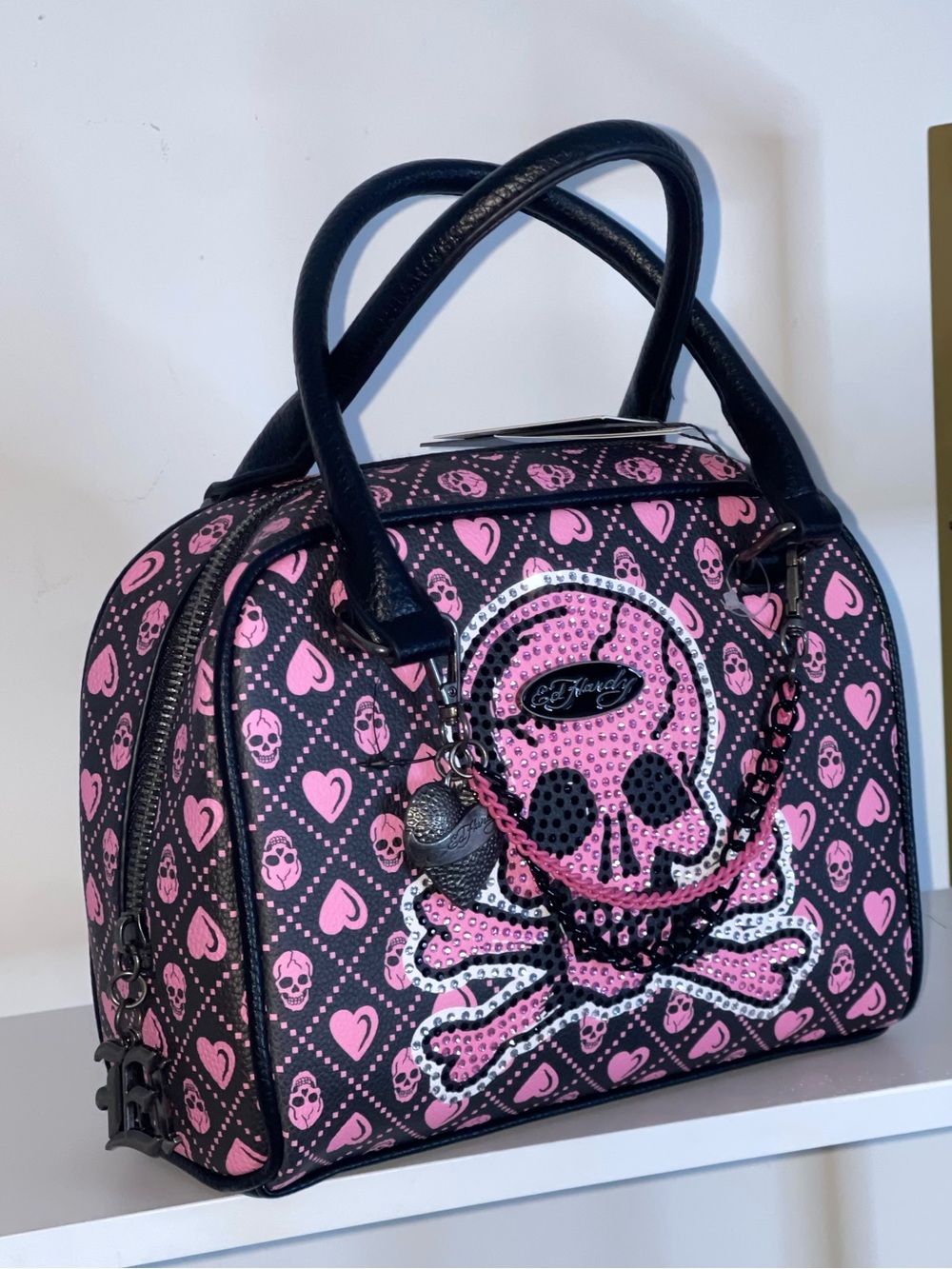Ed Hardy Pink Skull Satchel